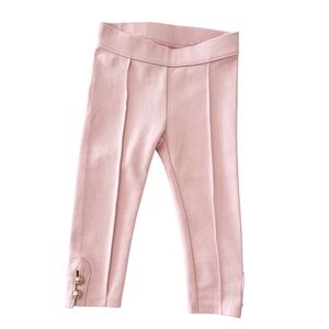 Janie and Jack Light Pink Leggings with Gold Button Accents | Girls 12 Months